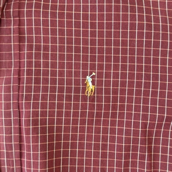 Vintage Polo RalphLauren Blake Button Down Shirt Men 16 Red White Plaid Pony 90s - Picture 2 of 11